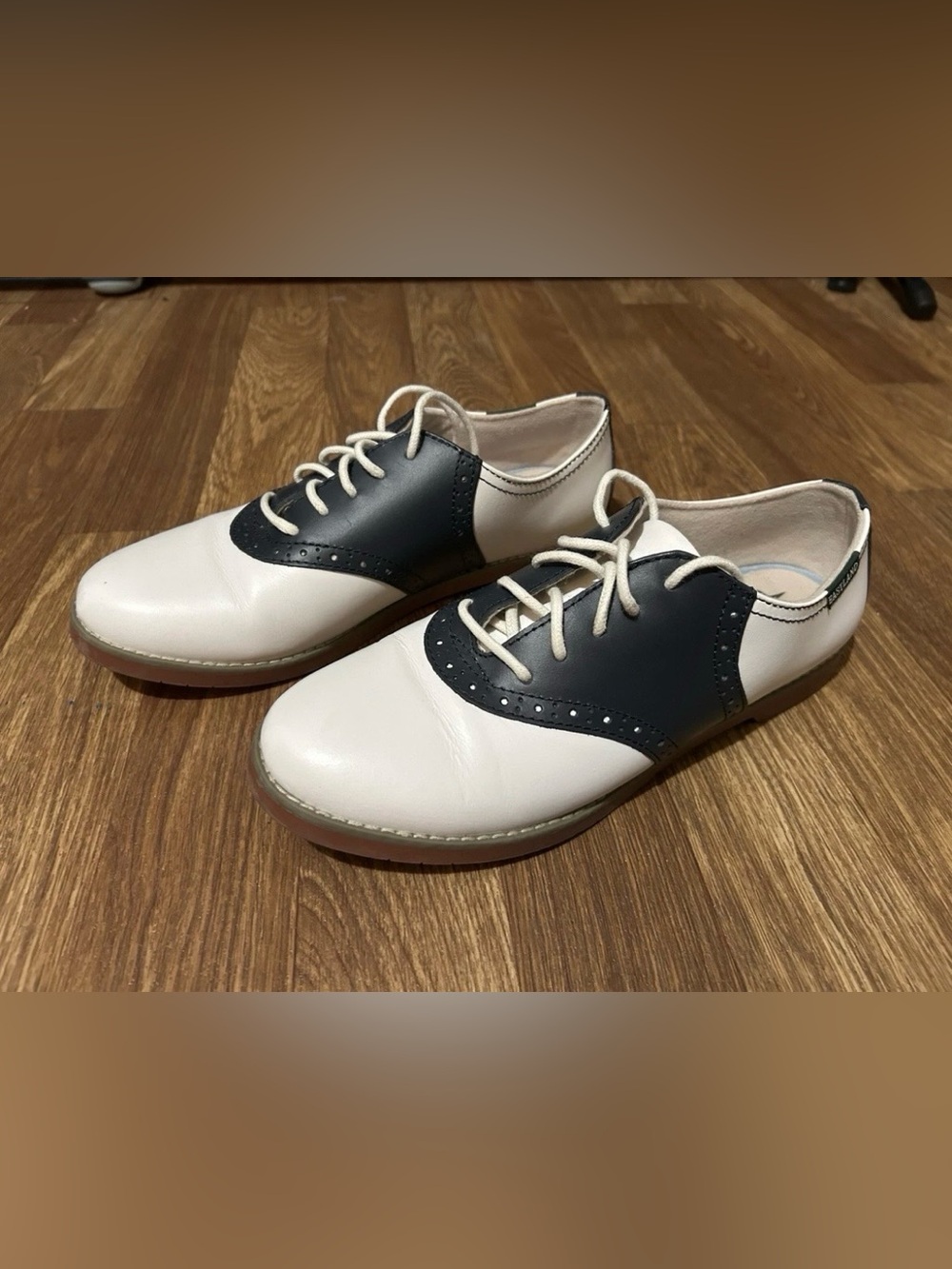 Eastland Sadie Oxford Shoes White Black Leather Women's Size 7